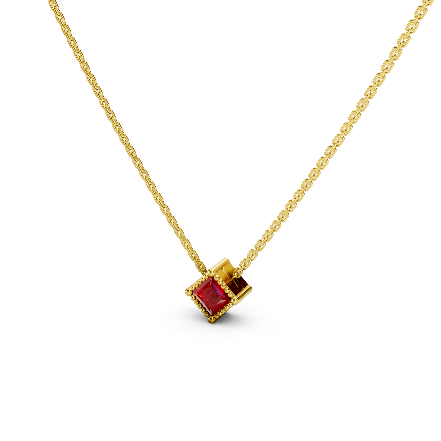 Dainty Pink Gemstone Necklace