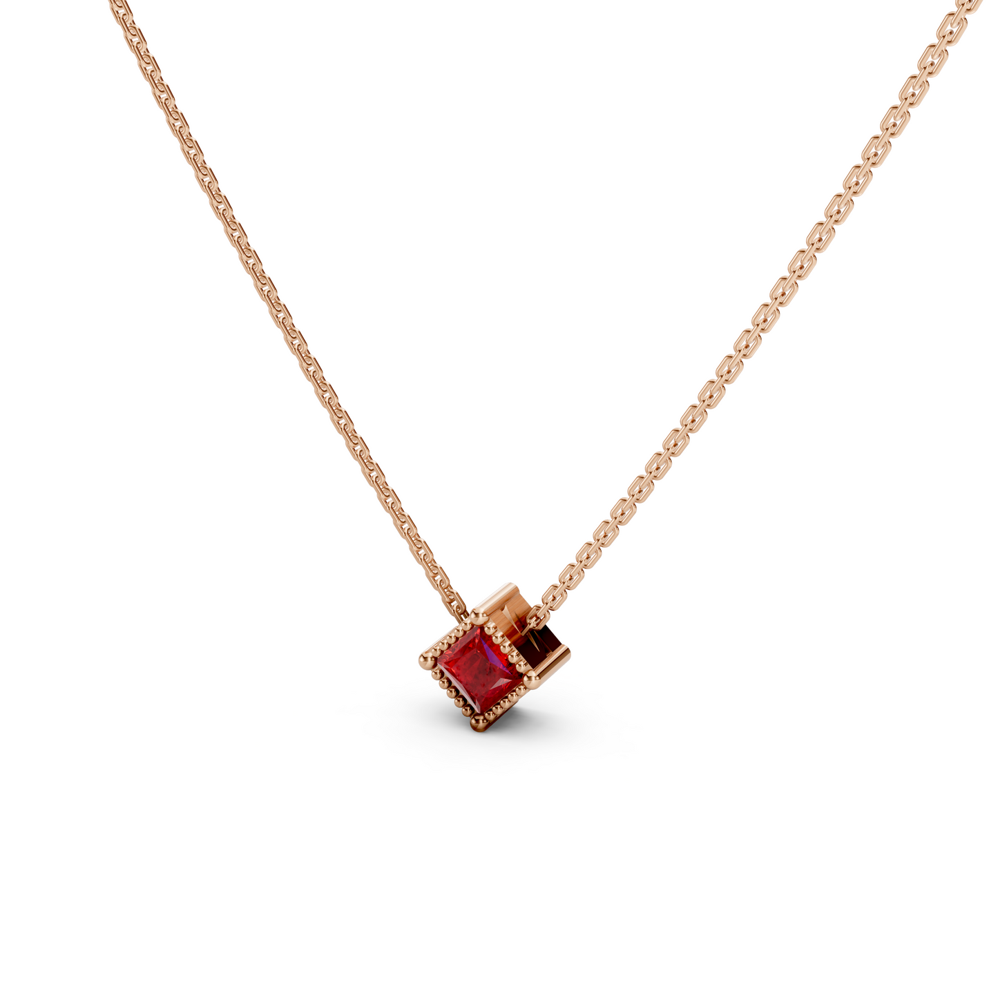 Dainty Pink Gemstone Necklace