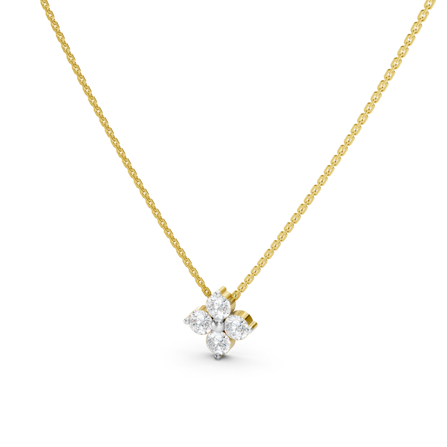 Collier Fleur 4 Diamants
