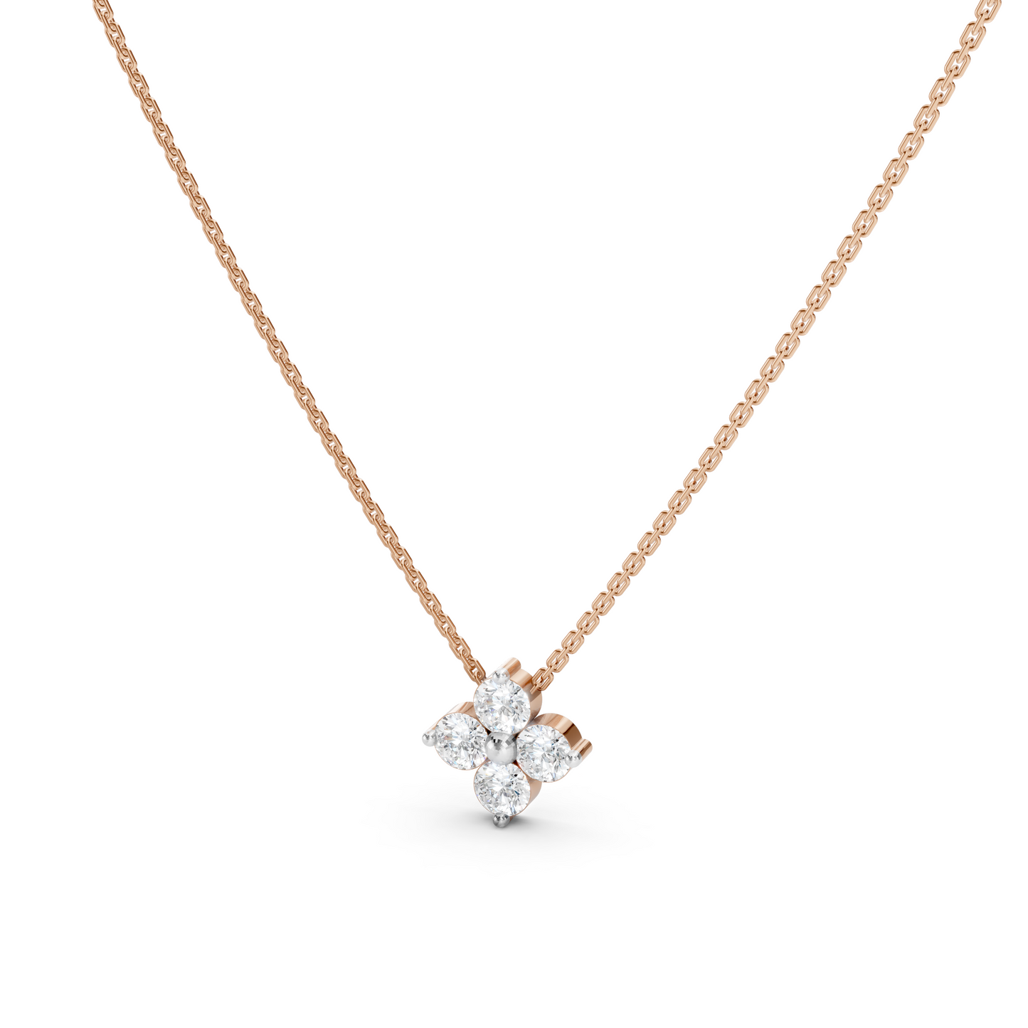 Collier Fleur 4 Diamants