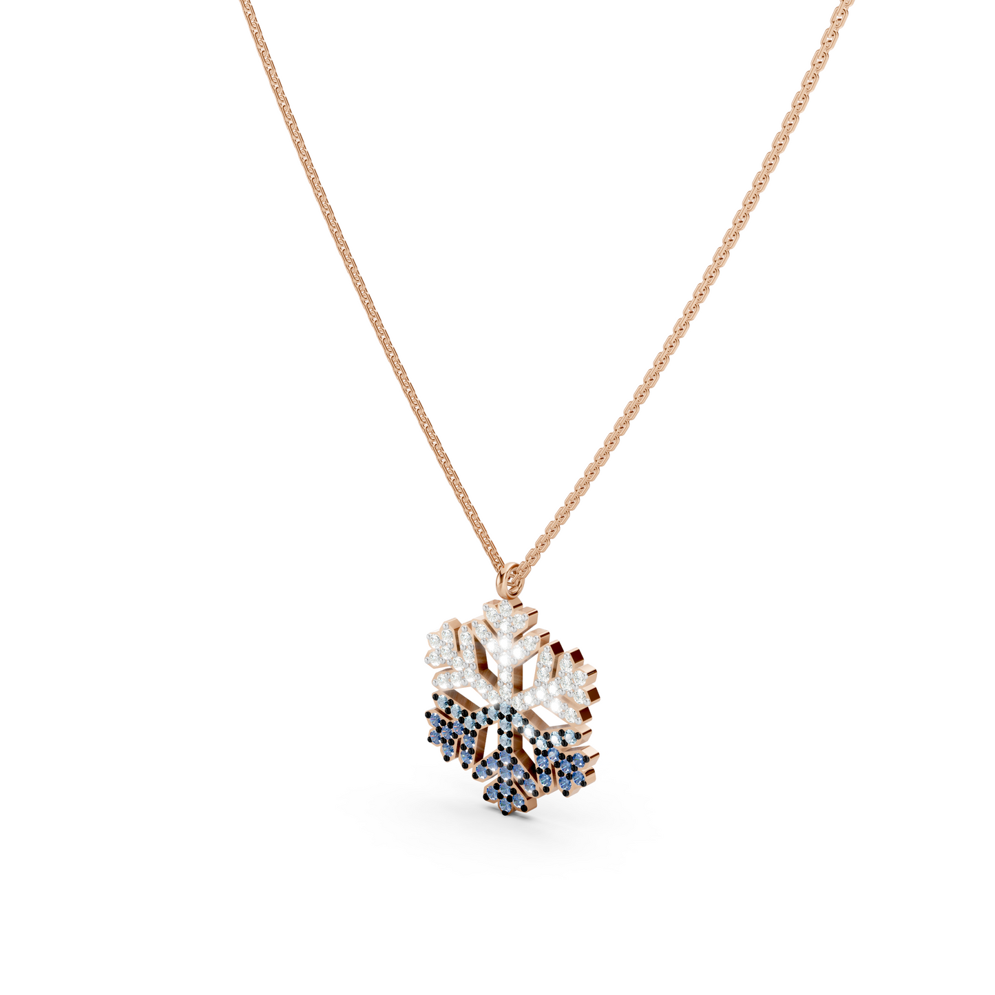 Collier flocon de neige bleu