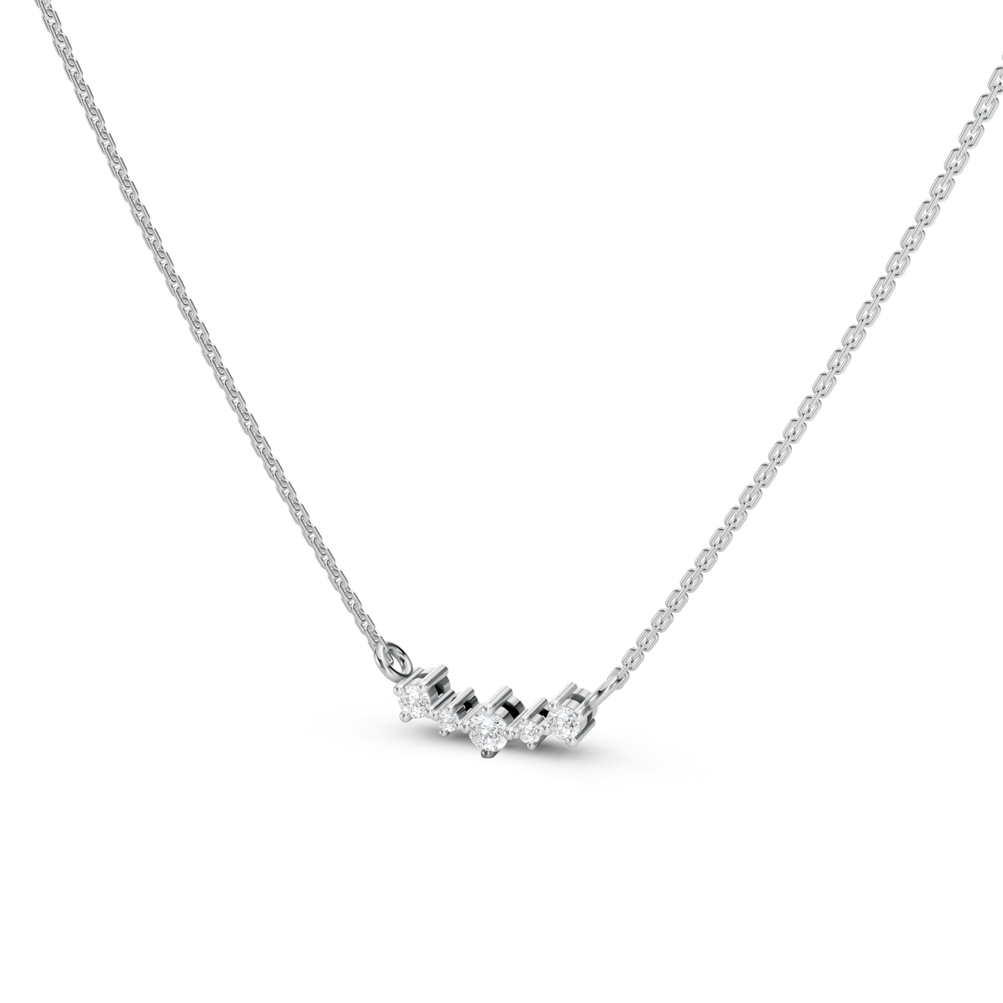 Collier courbe 5 diamants