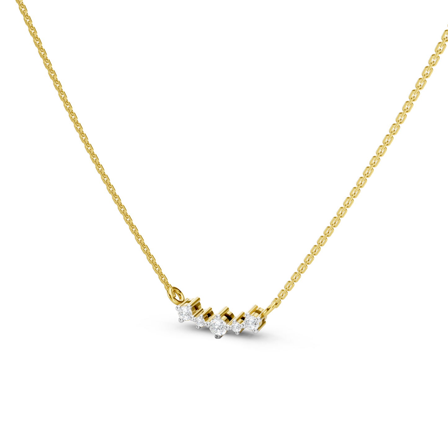 Collier courbe 5 diamants