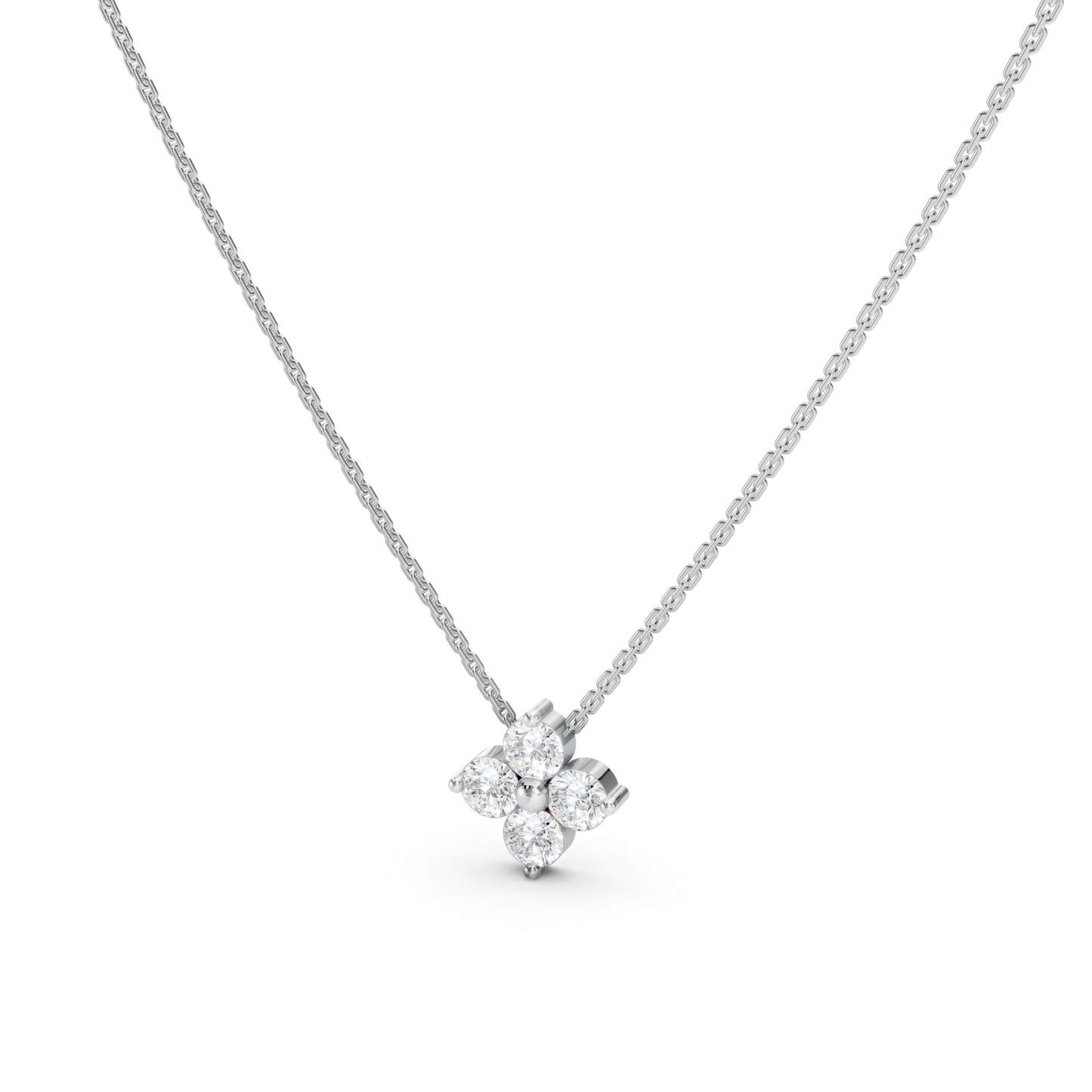 Collier Fleur 4 Diamants