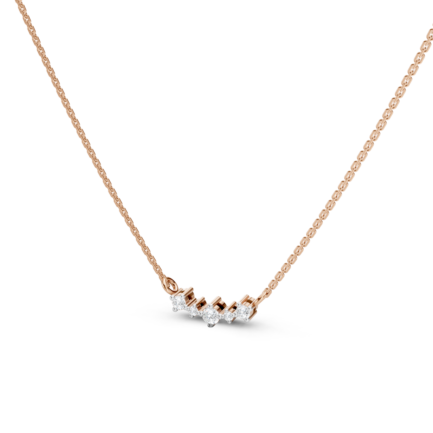 Collier courbe 5 diamants