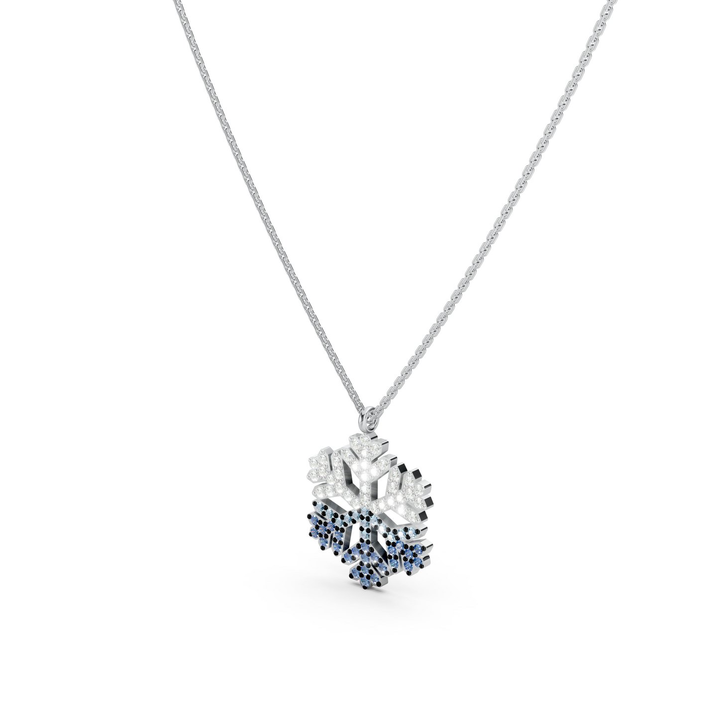 Collier flocon de neige bleu