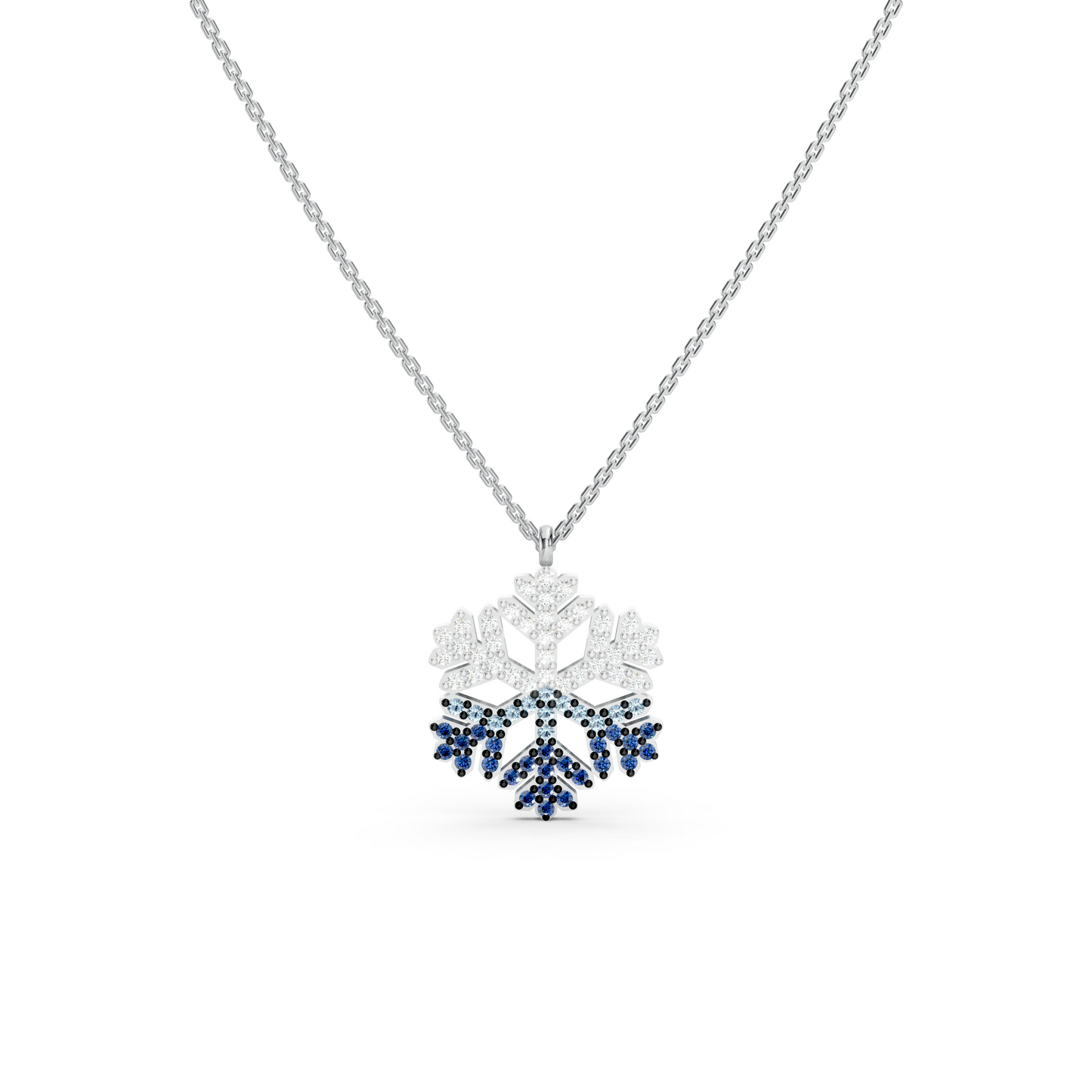 Collier flocon de neige bleu