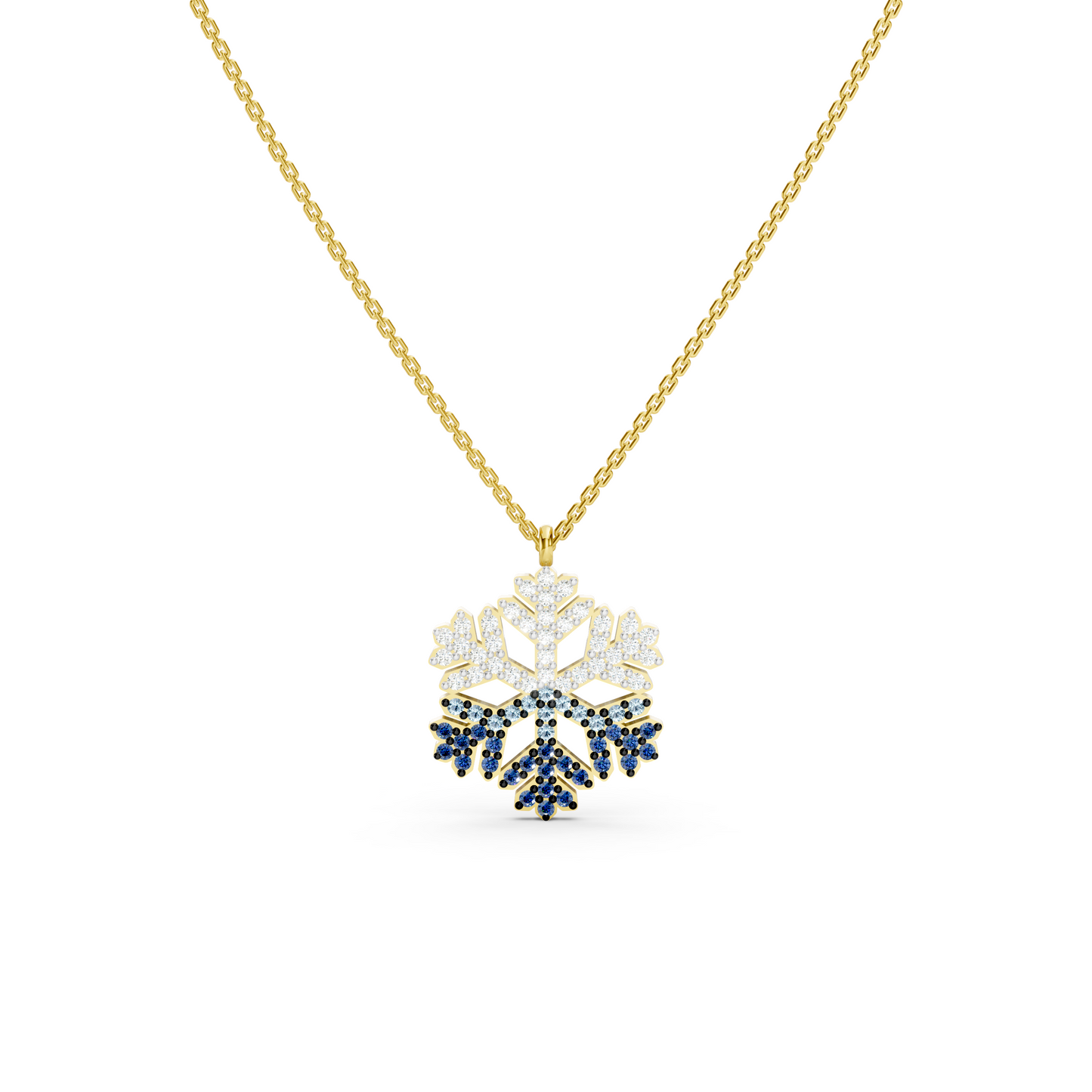 Collier flocon de neige bleu