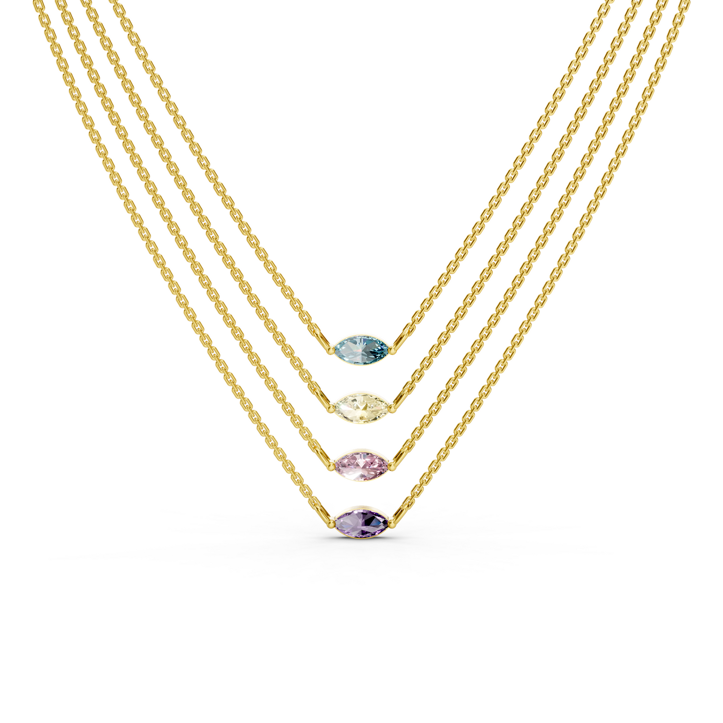 Colorful Marquis necklace