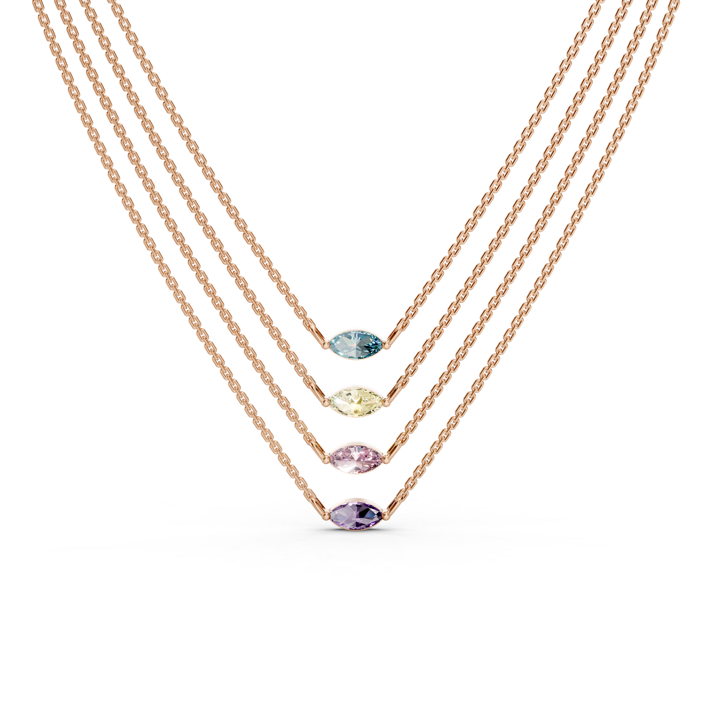 Colorful Marquis necklace