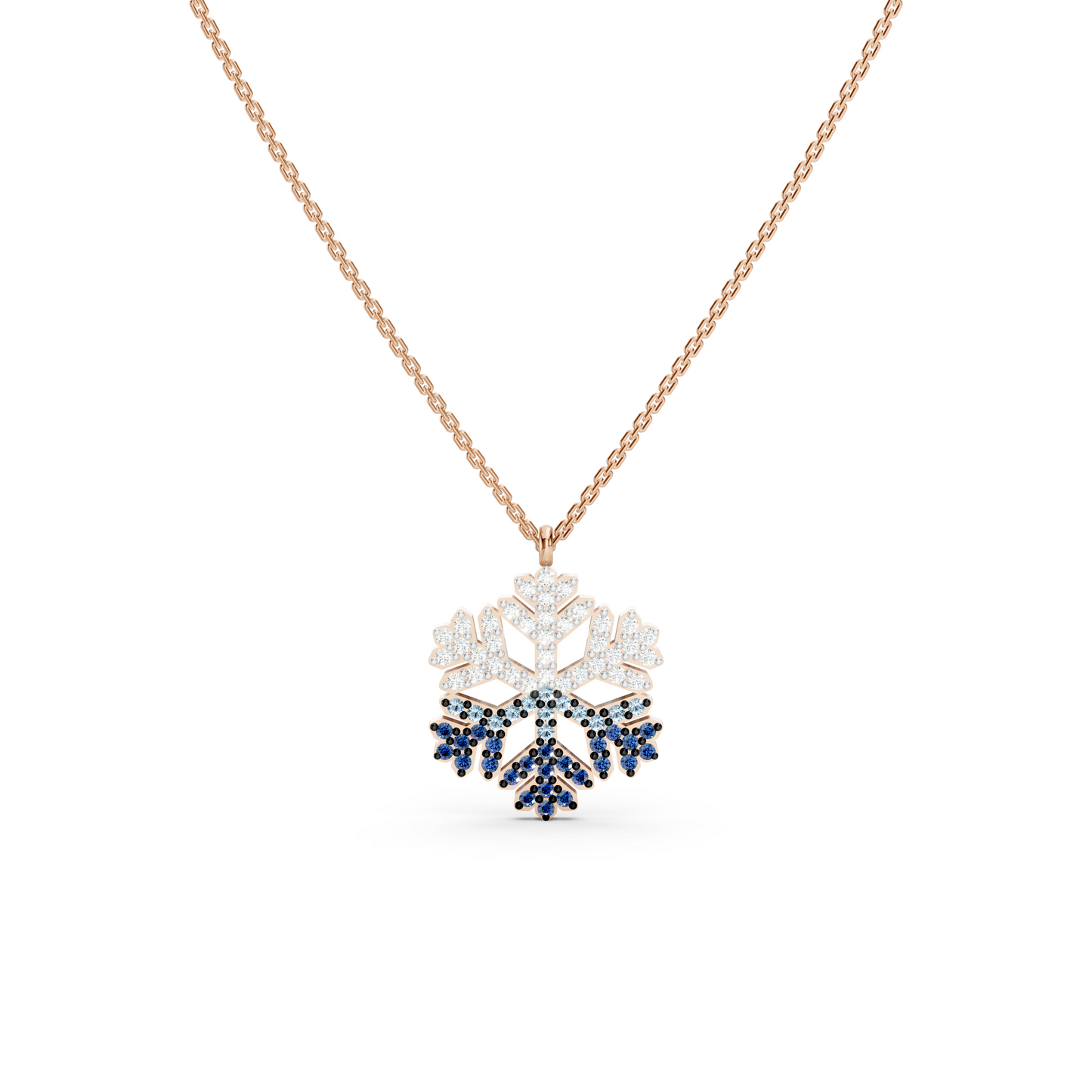 Collier flocon de neige bleu