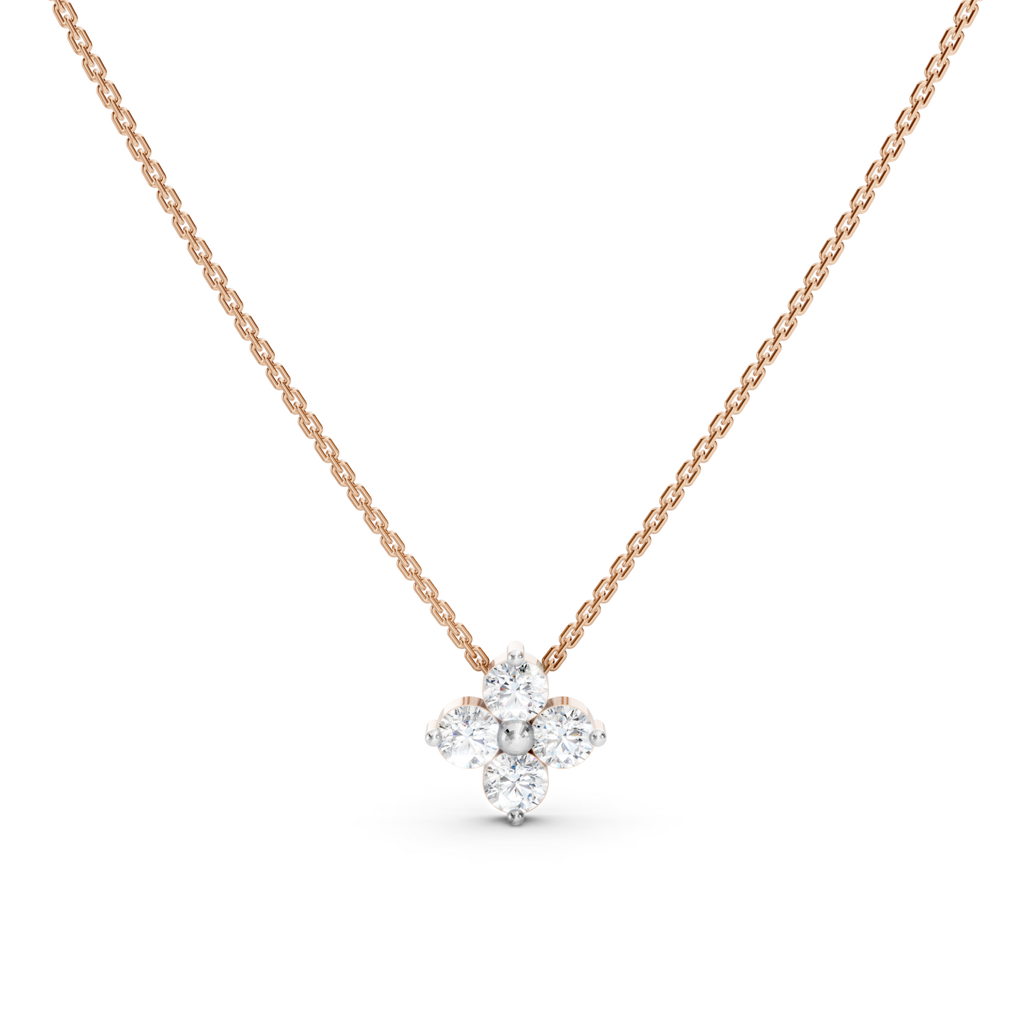 Collier Fleur 4 Diamants