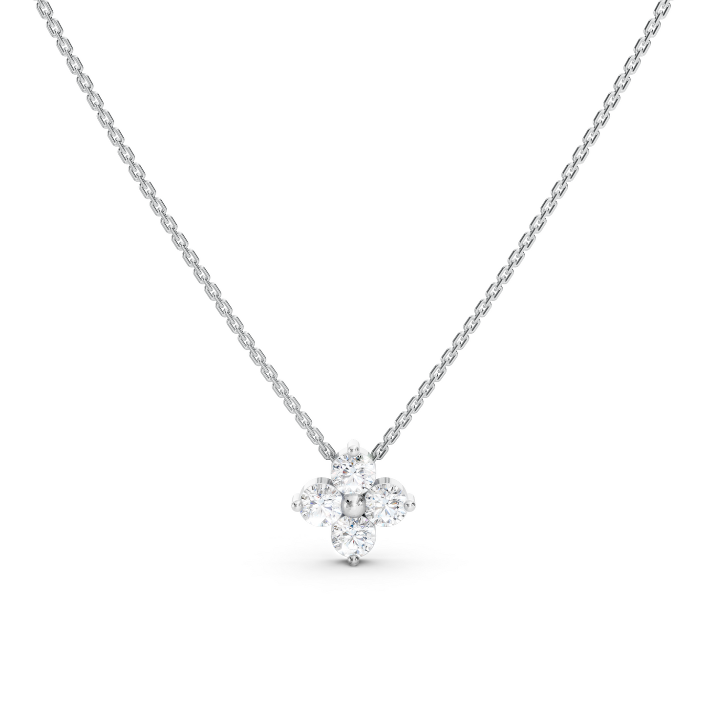 Collier Fleur 4 Diamants