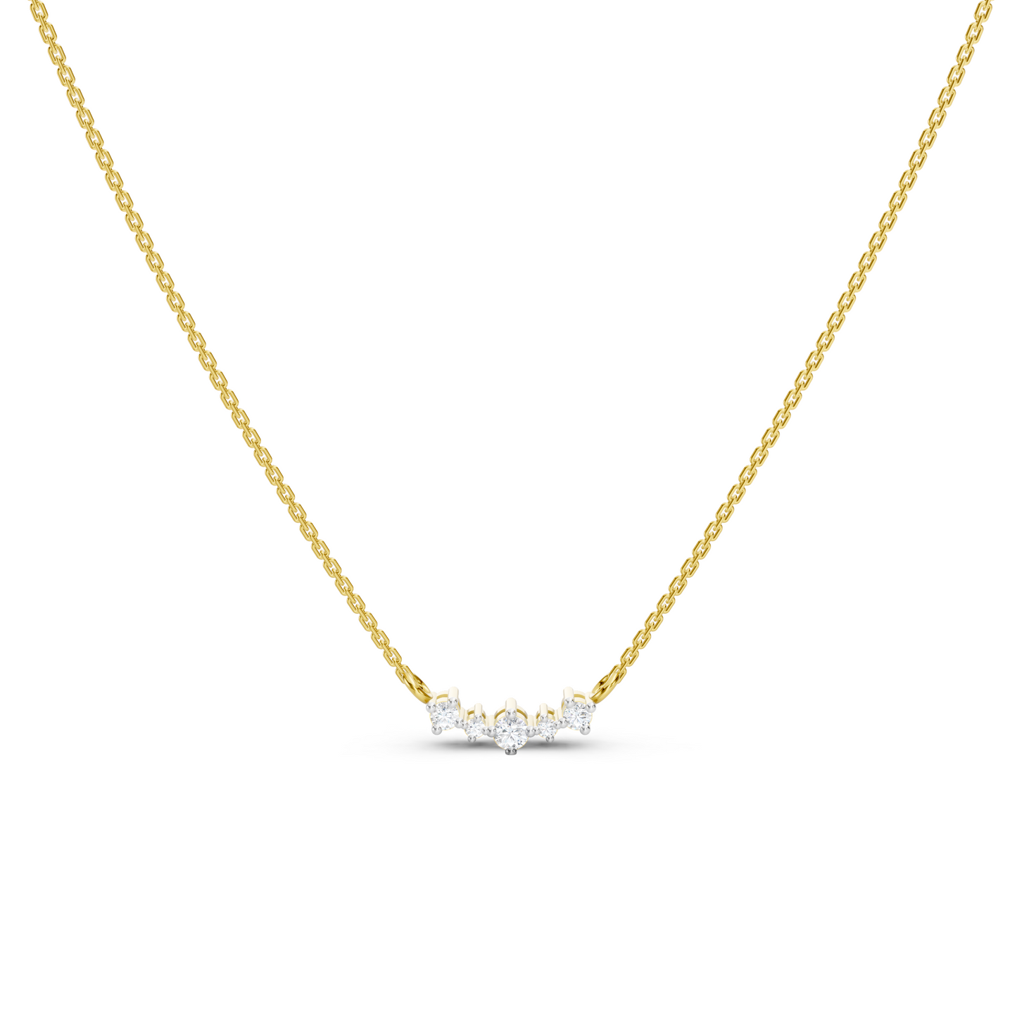 Collier courbe 5 diamants