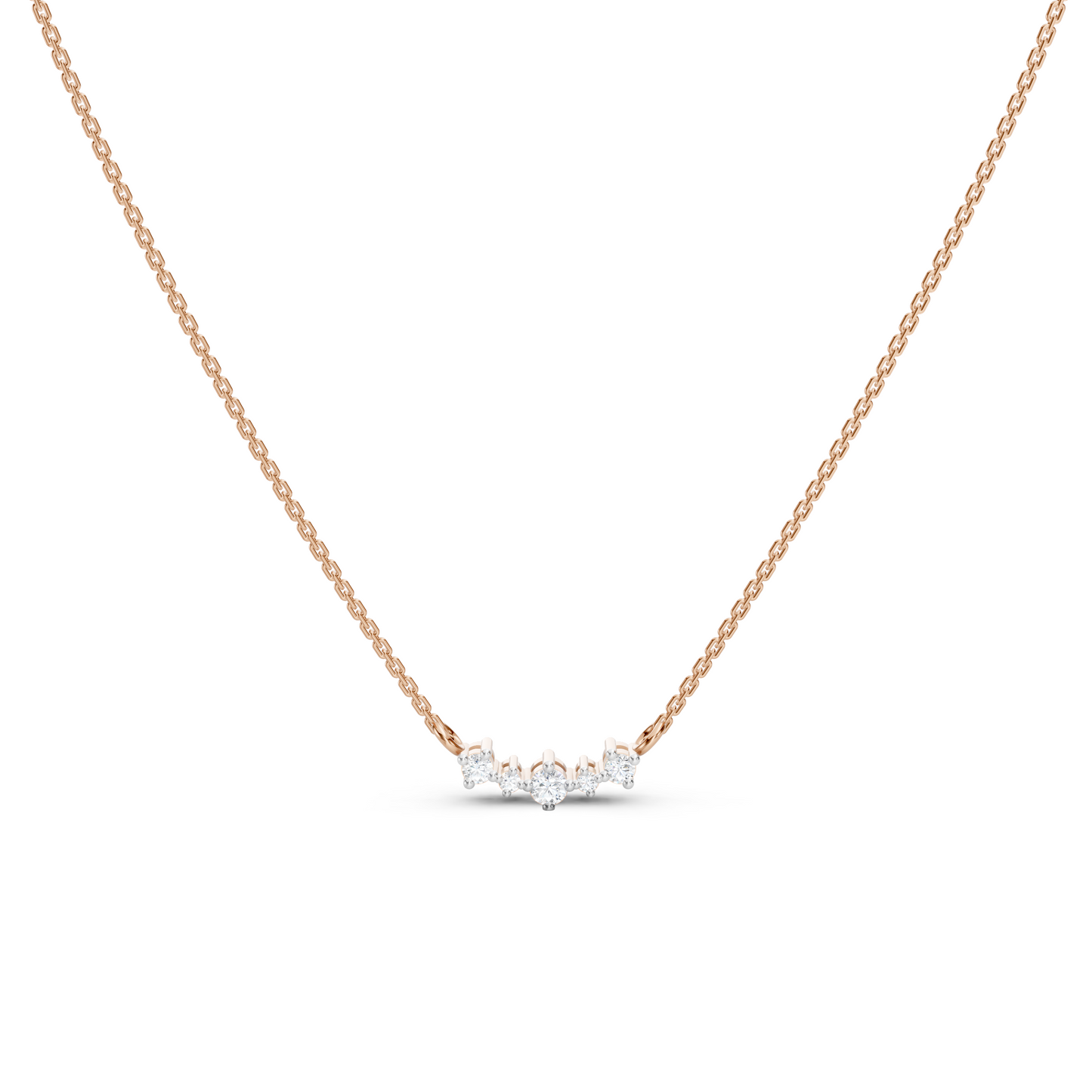 Collier courbe 5 diamants