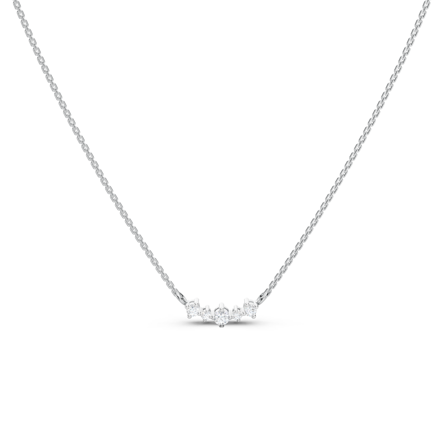 Collier courbe 5 diamants