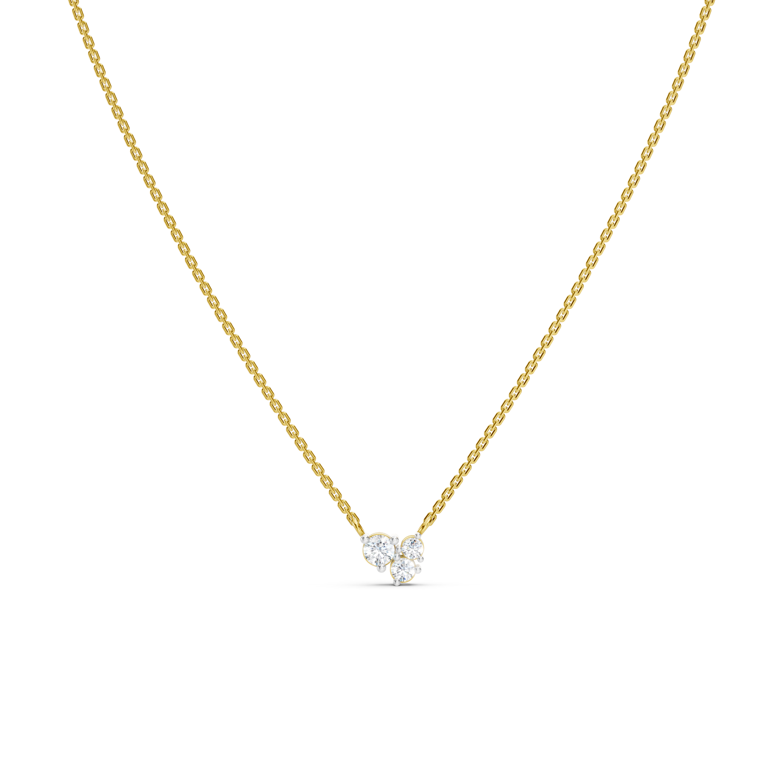 3 asymmetrical Diamond necklace