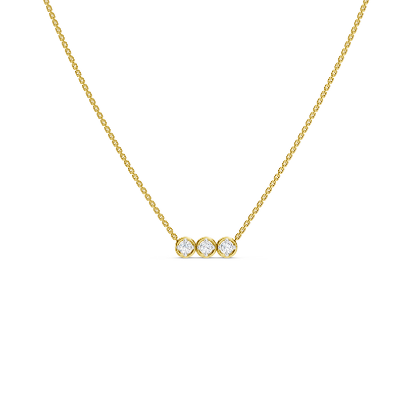 Collier courbe 3 diamants