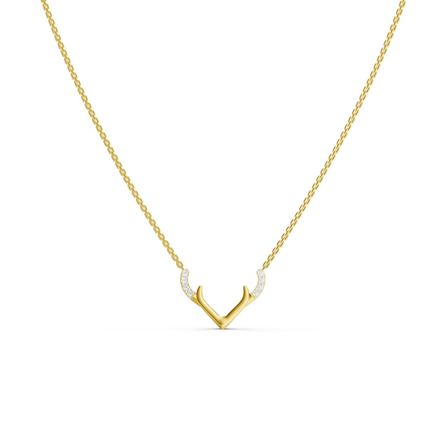 Diamond Antler Necklace