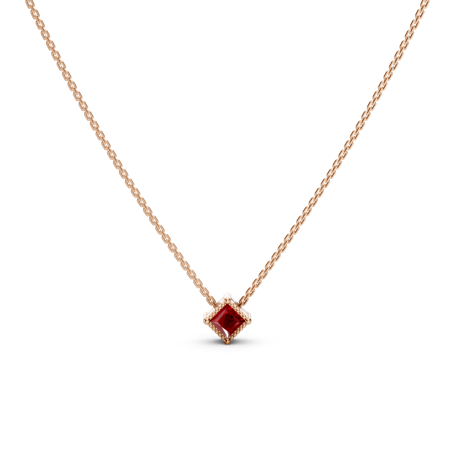 Dainty Pink Gemstone Necklace