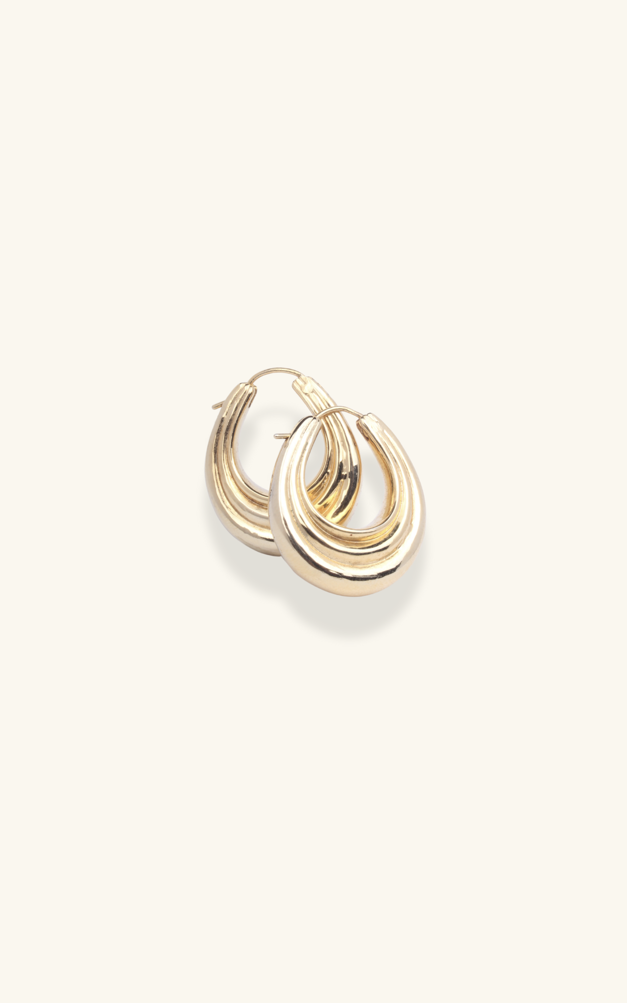 Ribbed Drop Hoop earrings