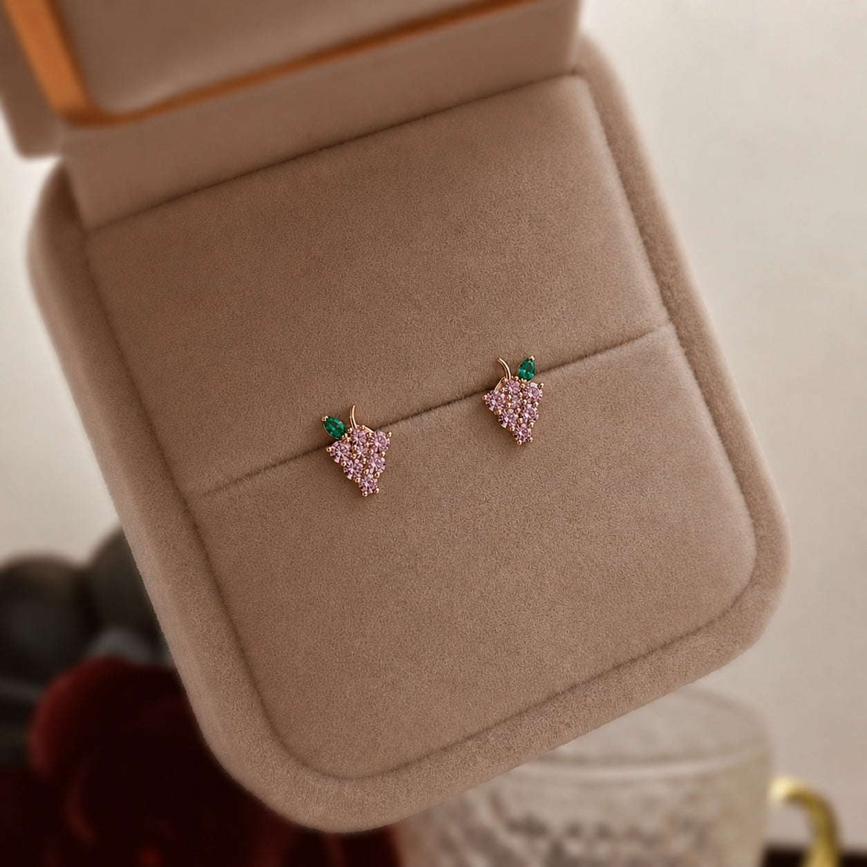 Boucles d'oreilles raisin