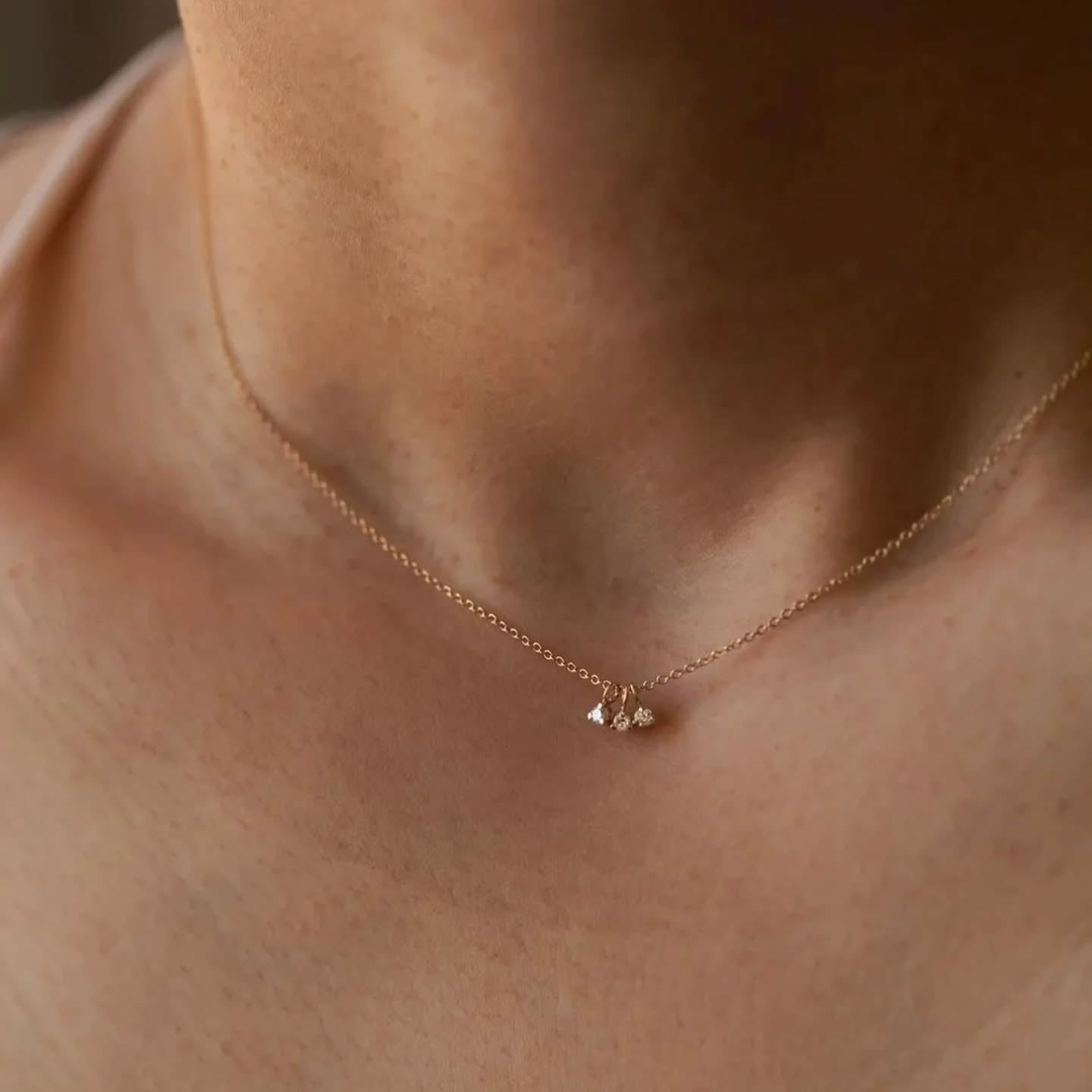 3 Mini Diamant Halskæde