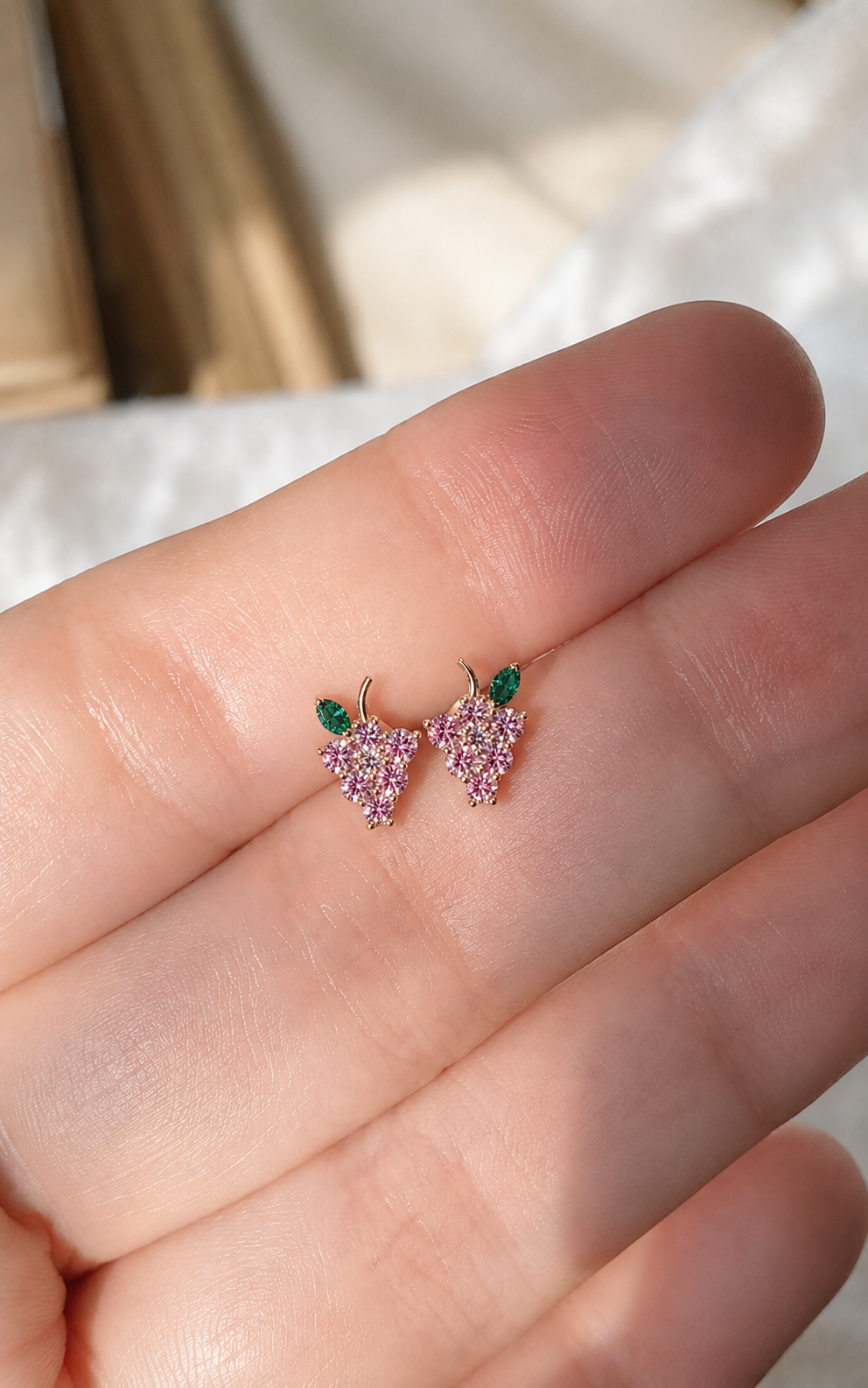 Boucles d'oreilles raisin