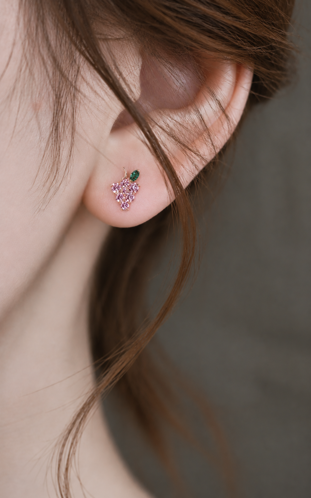 Boucles d'oreilles raisin