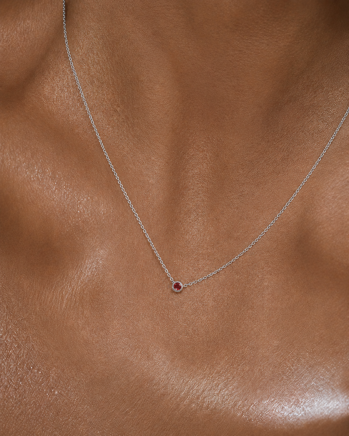 Round pink Gemstone necklace