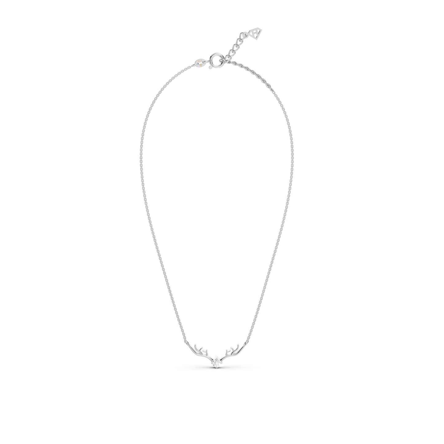 Collier solitaire en bois de cerf