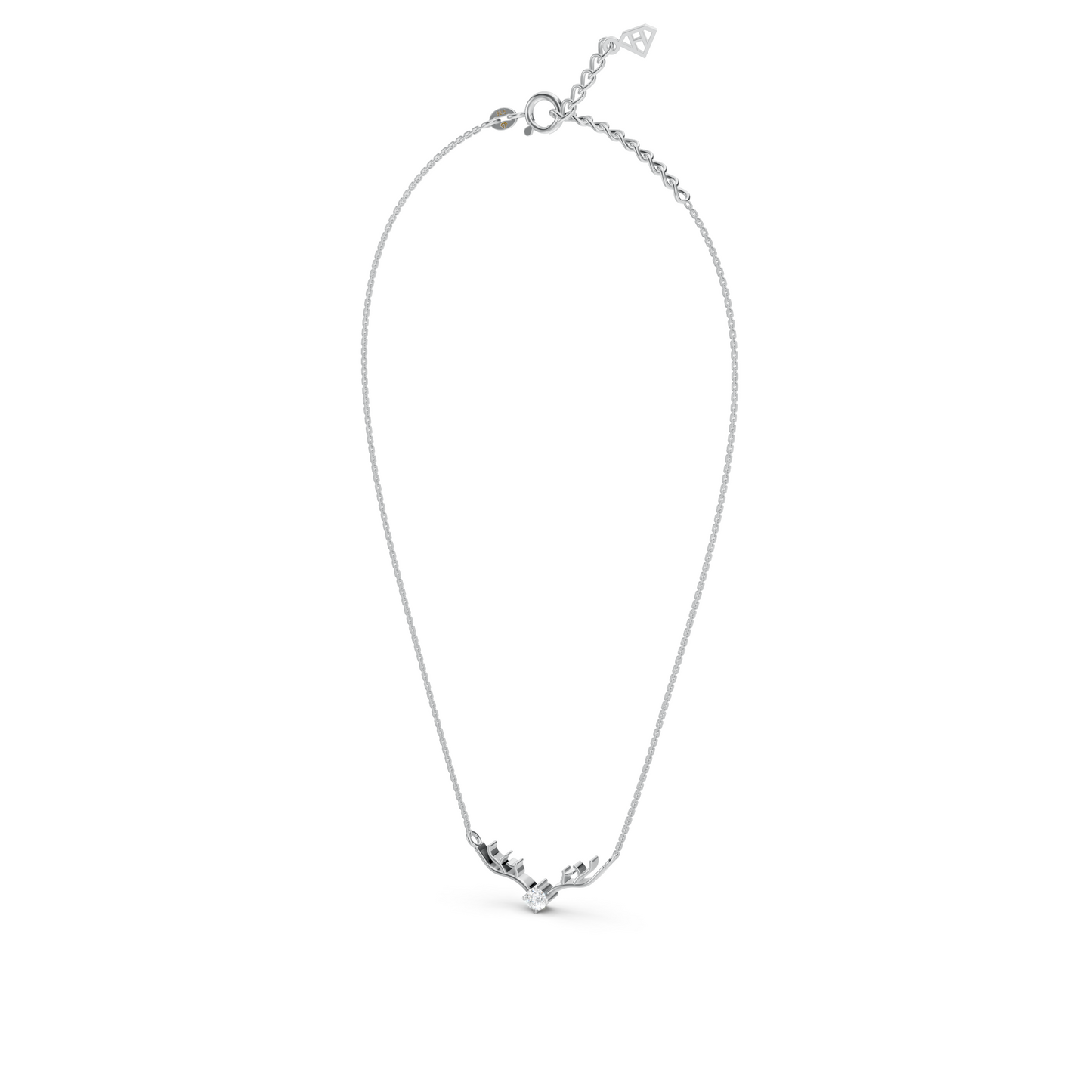 Collier solitaire en bois de cerf