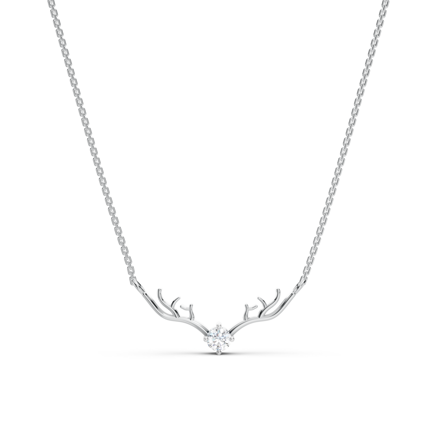 Collier solitaire en bois de cerf