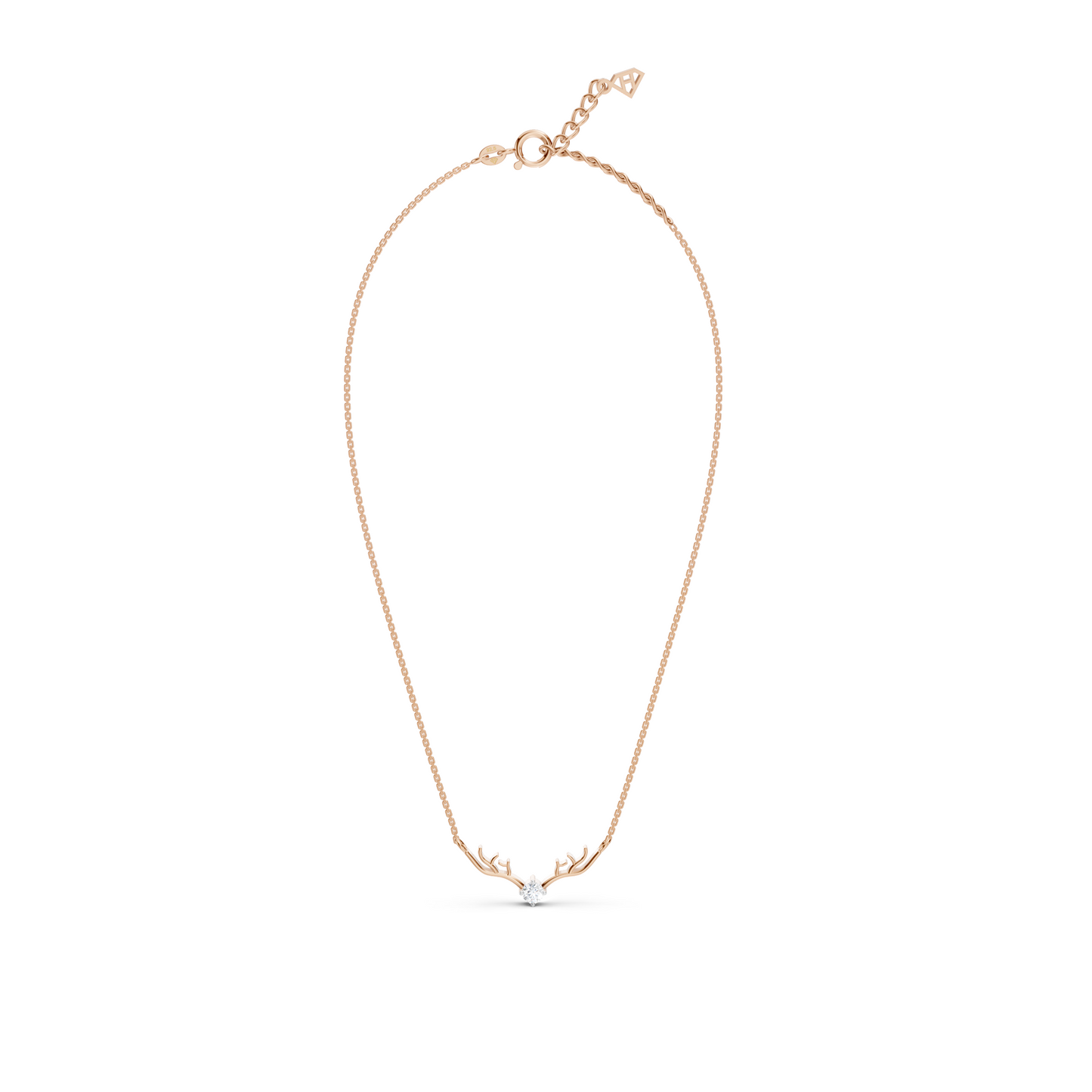 Collier solitaire en bois de cerf