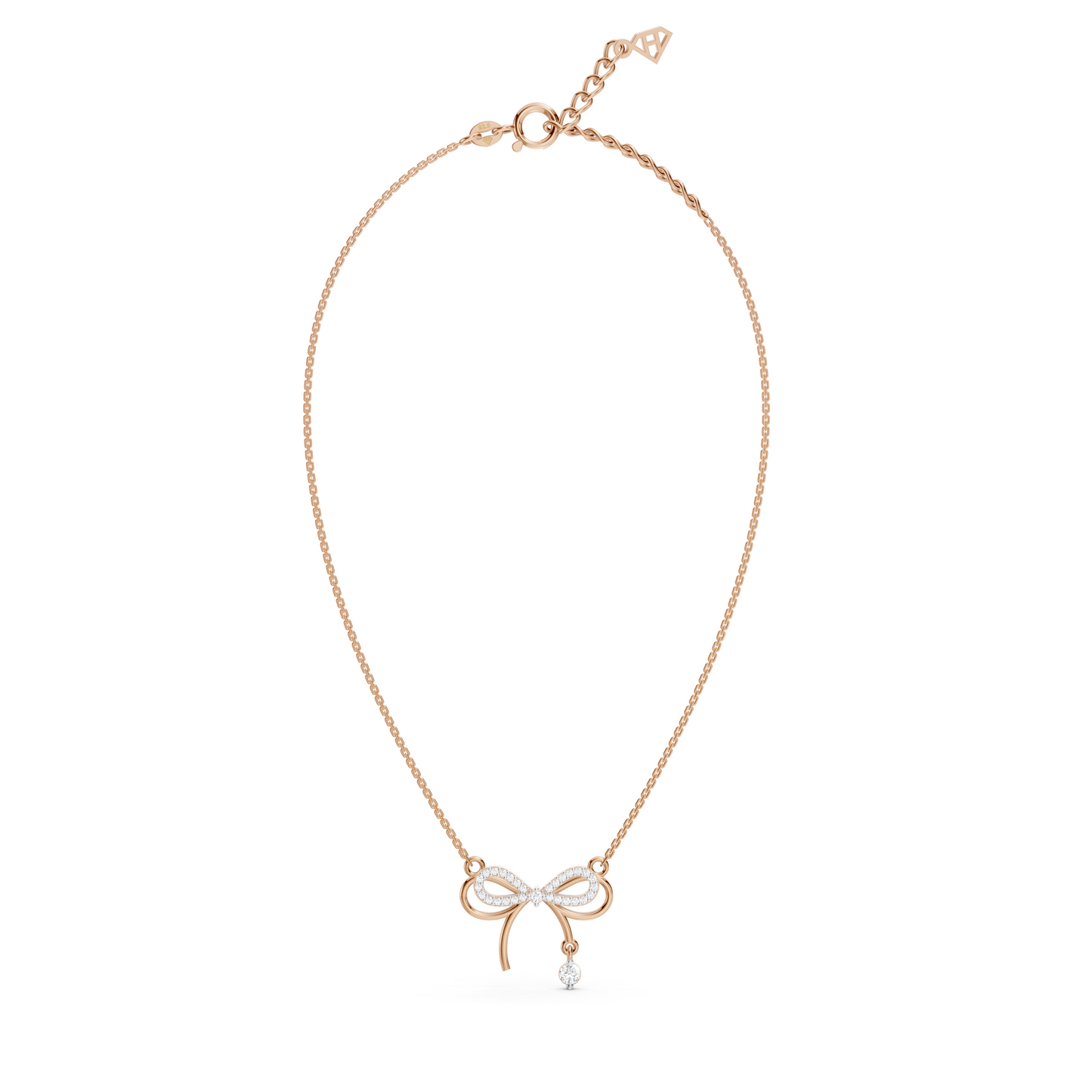 Collier nœud solitaire goutte