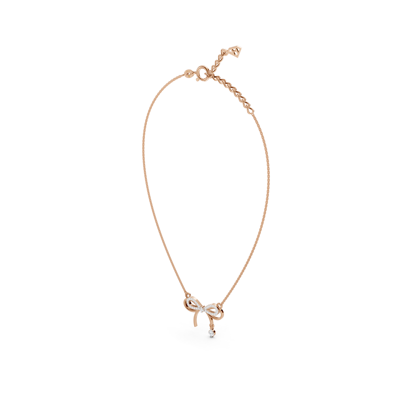 Collier nœud solitaire goutte