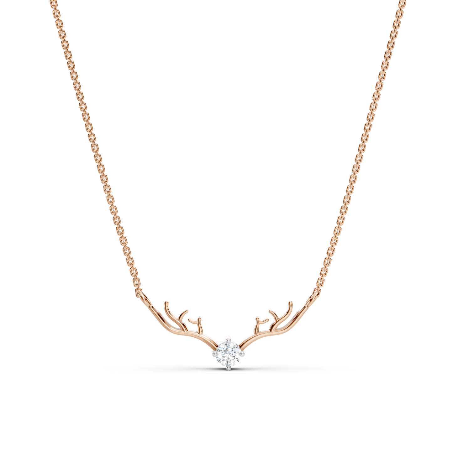 Collier solitaire en bois de cerf