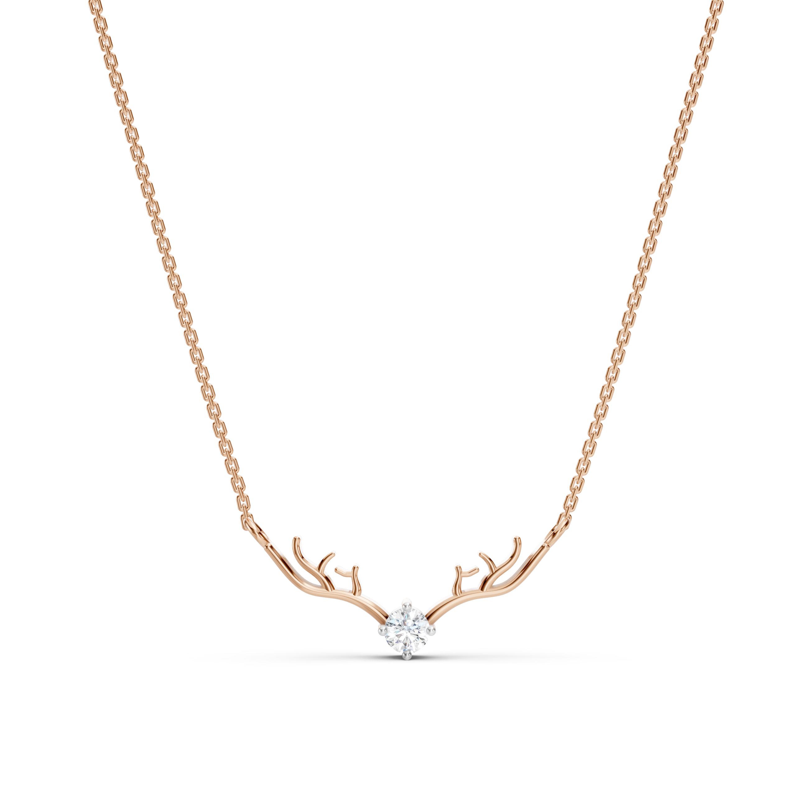 Solitaire Antler Necklace