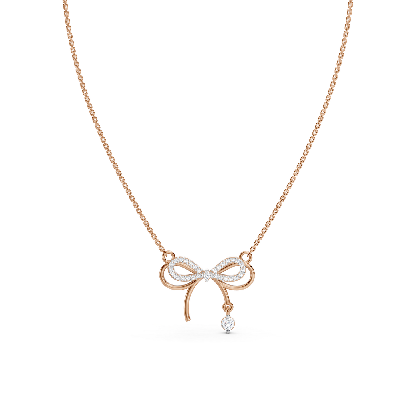 Collier nœud solitaire goutte