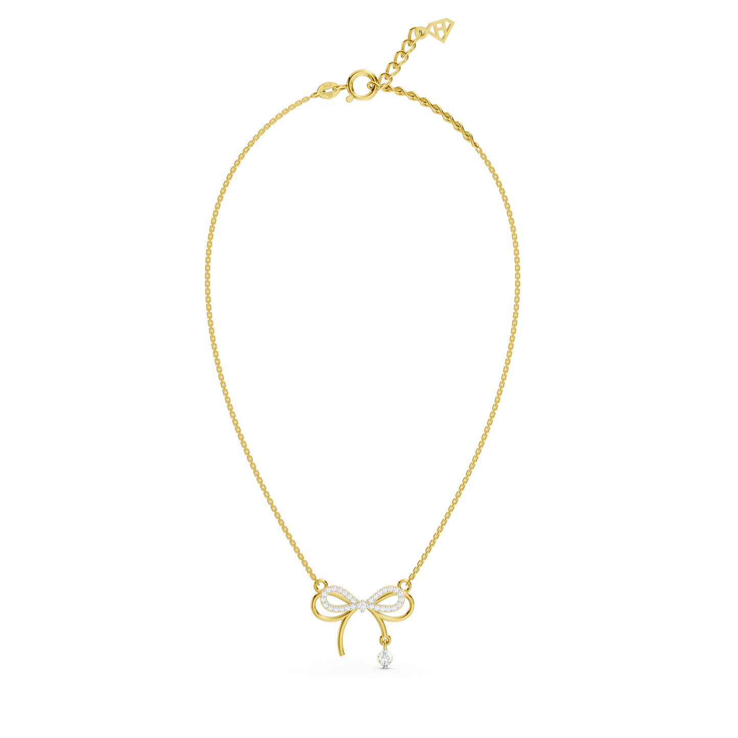 Collier nœud solitaire goutte