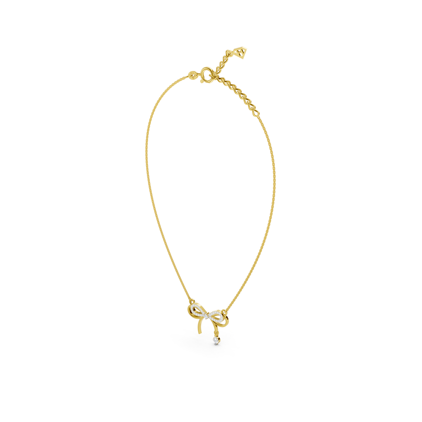Collier nœud solitaire goutte
