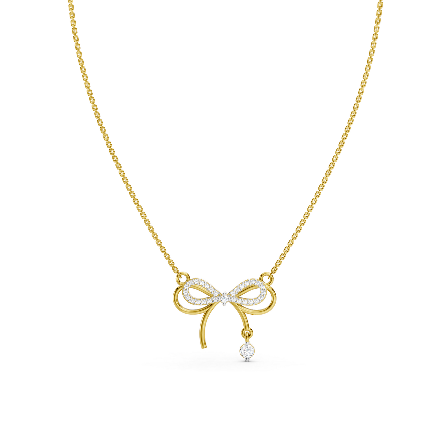 Collier nœud solitaire goutte