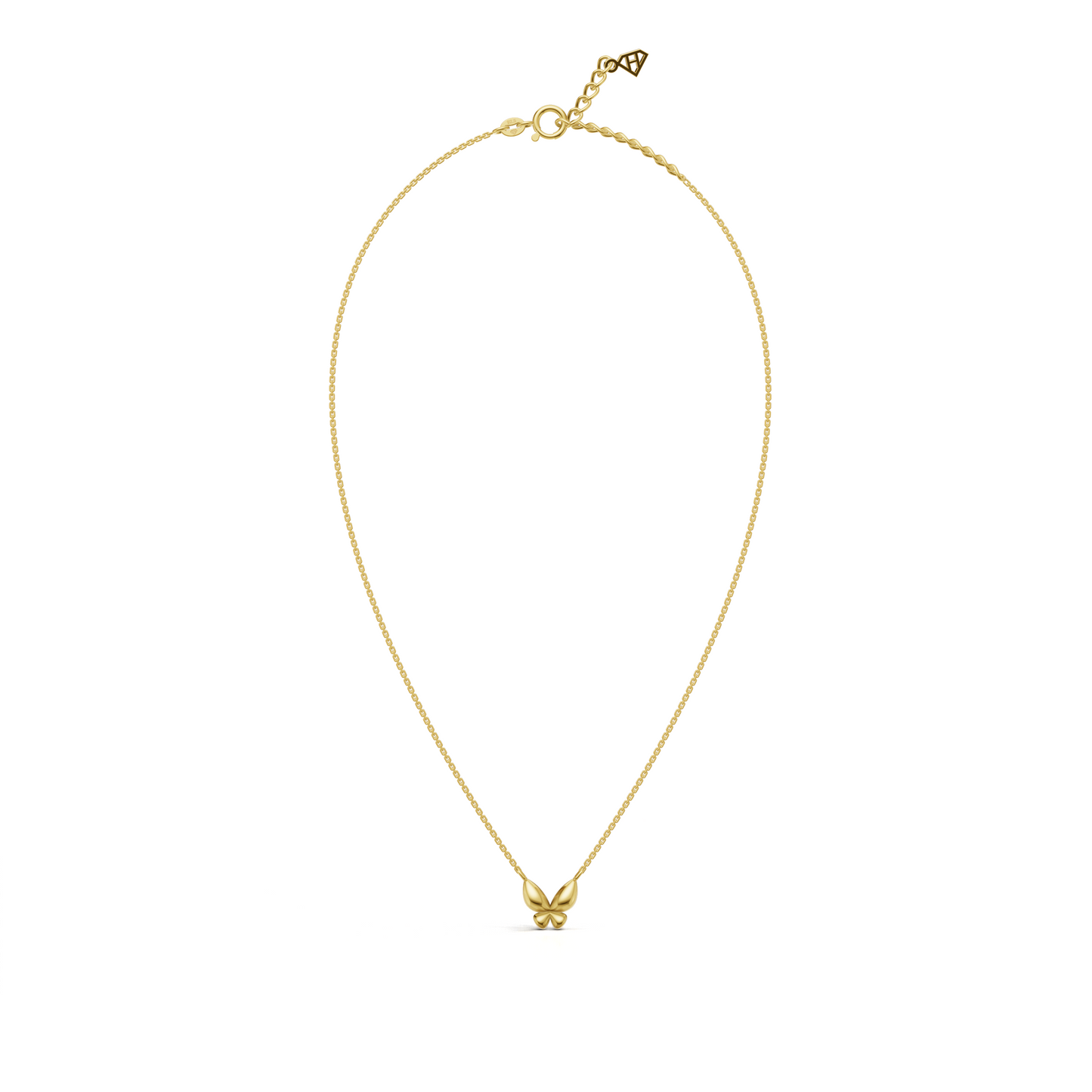 Puffed Butterfly Necklace