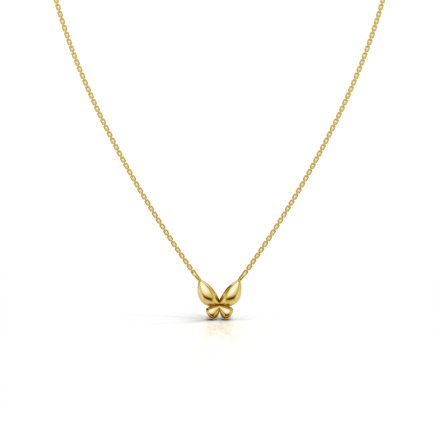 Puffed Butterfly Necklace