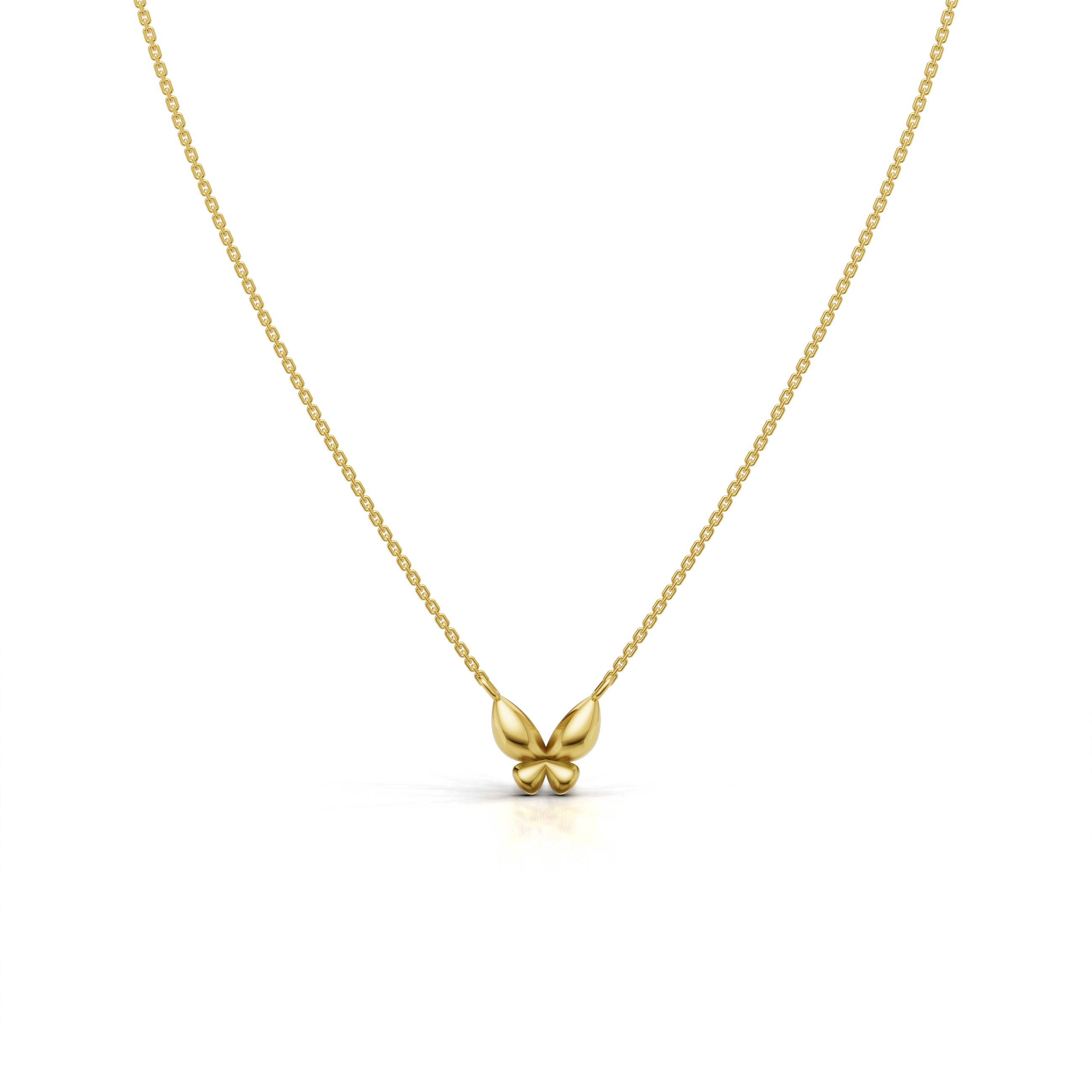 Puffed Butterfly Necklace