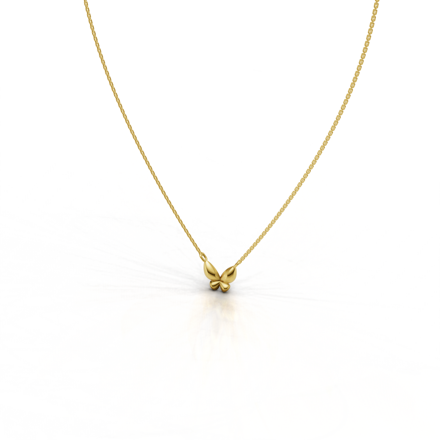 Puffed Butterfly Necklace