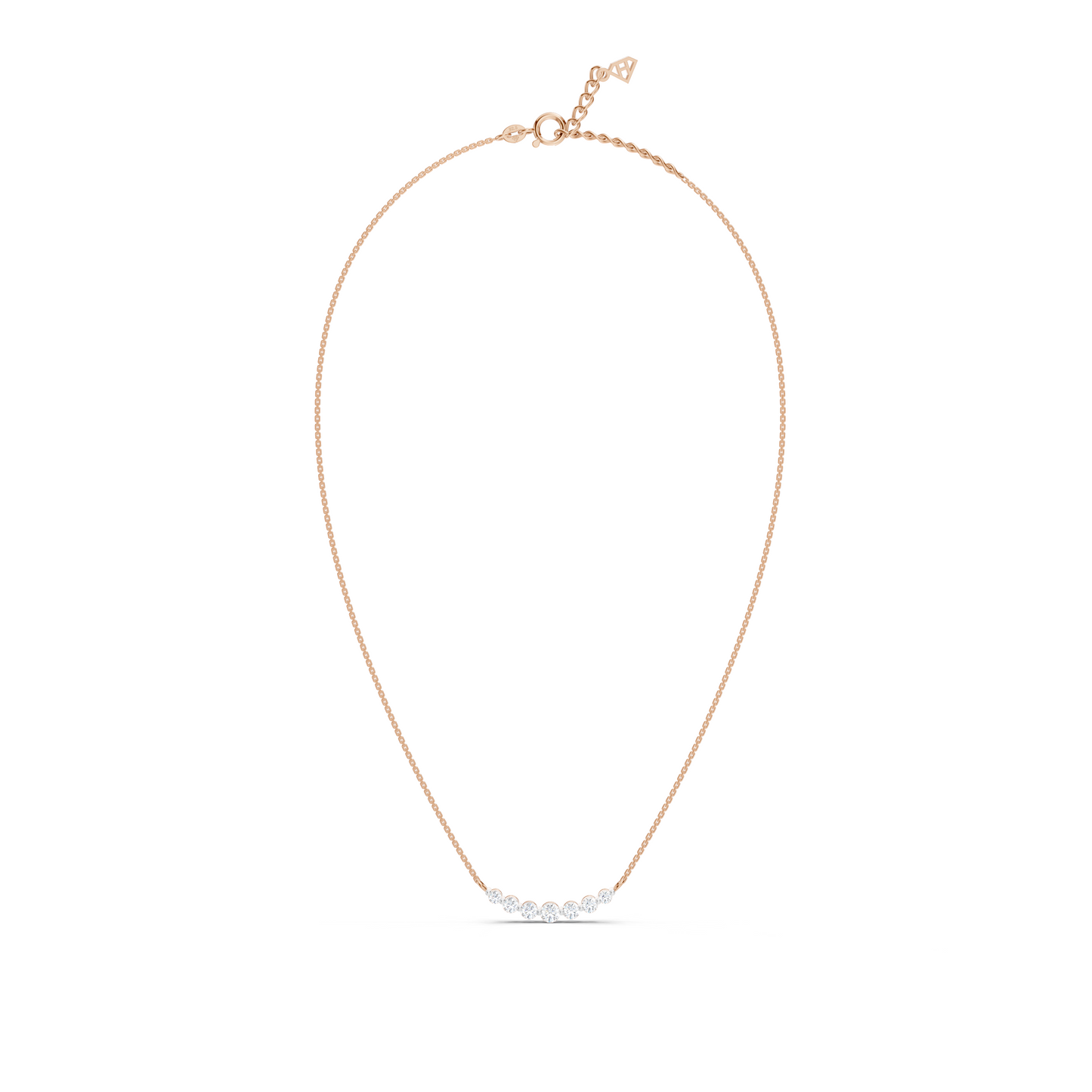Sleek Diamond Curve Necklace