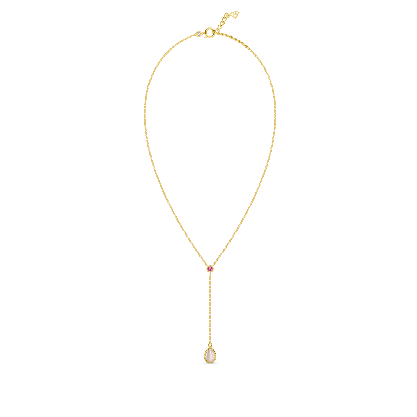 Opal Drop Pink Gemstone Necklace