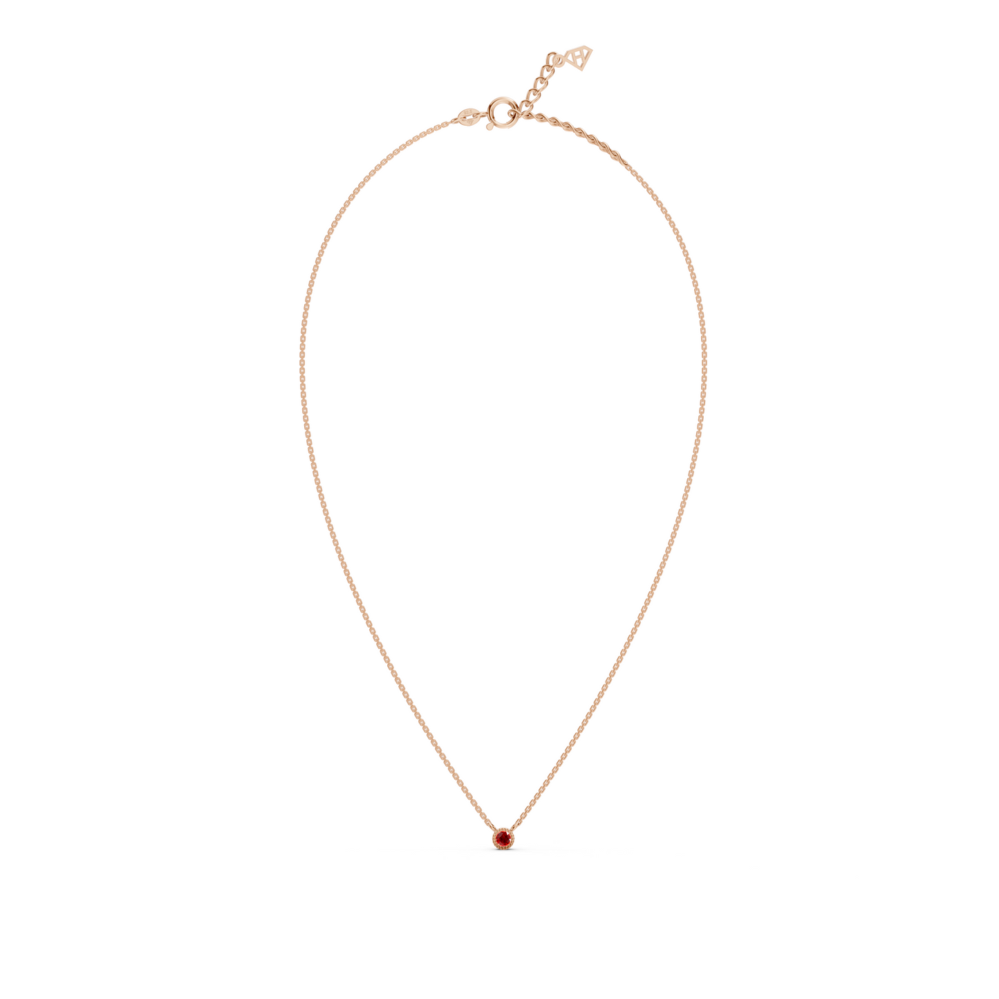 Round pink Gemstone necklace