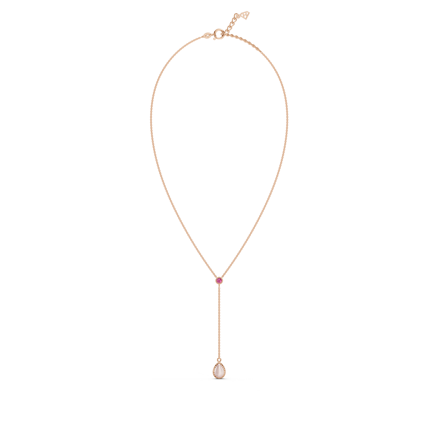 Opal Drop Pink Gemstone Necklace